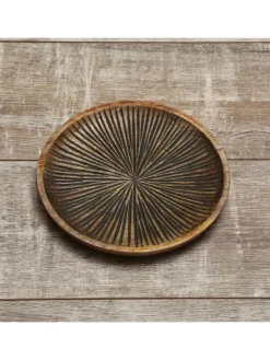 Dekoteller aus Mangoholz in braun - D: 22,5cm