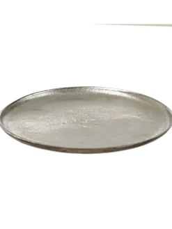 Dekoteller Dekotablett runder Kerzenteller Aluminium D: 30cm in silber