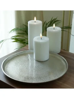 Dekoteller Dekotablett runder Kerzenteller Aluminium D: 30cm in silber
