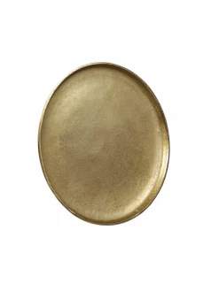 Dekoteller Dekotablett runder Kerzenteller Aluminium D: 20cm in gold