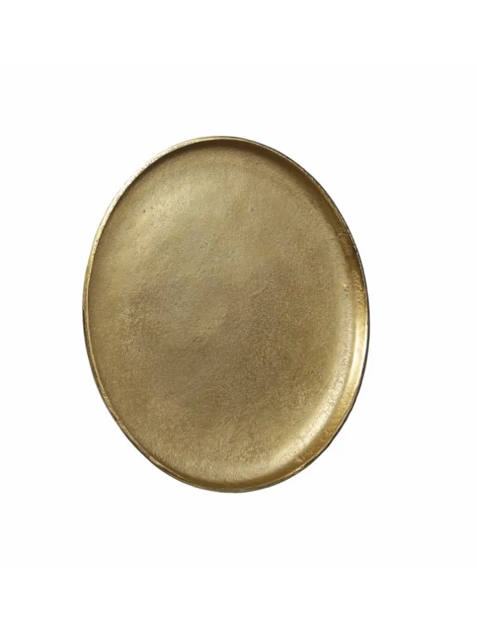 Dekoteller Dekotablett runder Kerzenteller Aluminium D: 20cm in gold