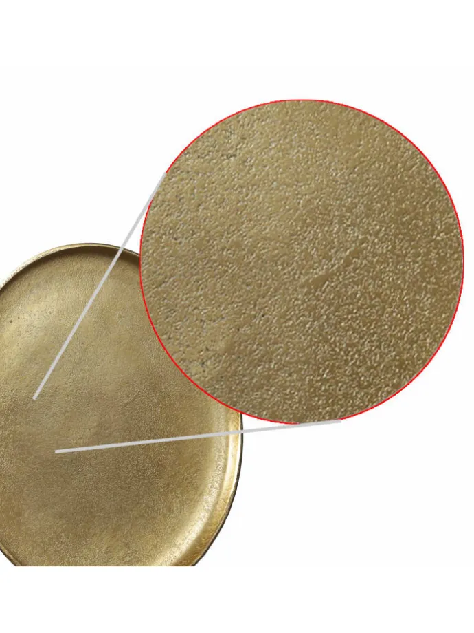 Dekoteller Dekotablett runder Kerzenteller Aluminium D: 20cm in gold