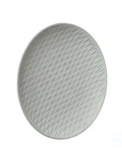 Dekoteller mit Rautenmuster MDF Holz D: 34,5cm in weiß