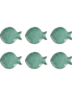 Deko-Teller SEASIDE 6er-Set in Türkis