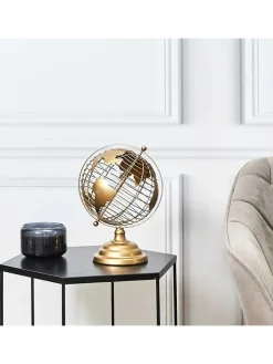 Deko-Weltkugel in Gold - (H)28 x Ø 20,5 cm