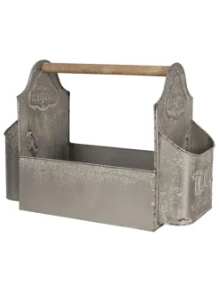 Deko-Werkzeugkasten in Grau - (B)50 x (H)35 x (T)23 cm