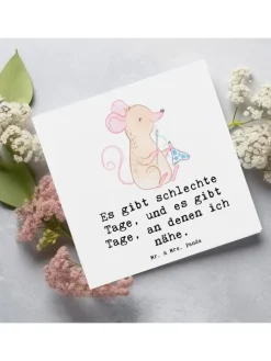 Deluxe Karte Maus Nähen mit Spruch in Weiß