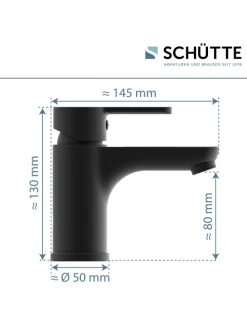 DENVER Waschtischarmatur, Schwarz matt