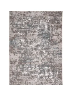 Designer Teppich Tawira Vintage in Silber Blau