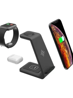 Docking-Station für iPhone, Apple-Watch, AirPods in Schwarz