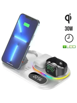 Docking-Station für iPhone, Apple-Watch und AirPods in Weiß