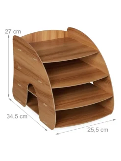 Dokumentenablage in Dunkelbraun - (B)25,5 x (H)27 x (T)34,5 cm