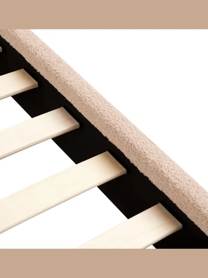 Doppelbett ALBI in Beige/Schwarz - (W) 155 x (H) 94 x (L) 211 cm