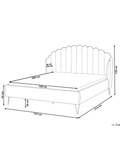 Doppelbett AMBILLOU in Beige/Gold - (W) 157 x (H) 126 x (L) 214 cm