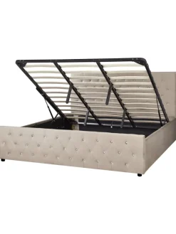 Doppelbett AMIENS in Beige - (W) 191 x (H) 109 x (L) 217 cm