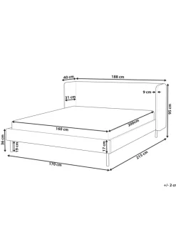 Doppelbett ARETTE in Beige - (W) 184 x (H) 95 x (L) 206 cm