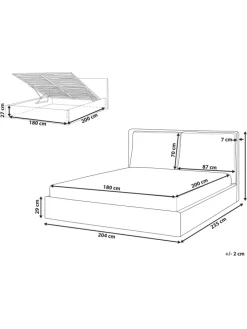 Doppelbett BAJONNA in Grün - (W) 204 x (H) 102 x (L) 235 cm