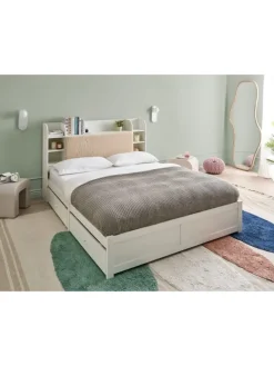 Doppelbett BIZOU in Weiß/Beige - (W) 168 x (H) 110 x (L) 227 cm