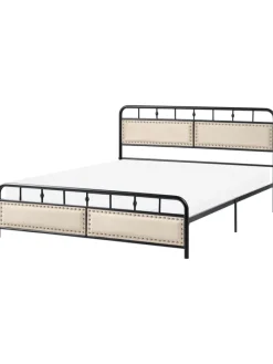 Doppelbett BREUILLET in Schwarz/Beige - (W) 165 x (H) 95 x (L) 207 cm