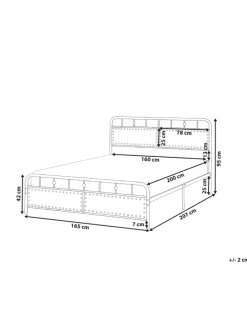 Doppelbett BREUILLET in Schwarz/Beige - (W) 165 x (H) 95 x (L) 207 cm