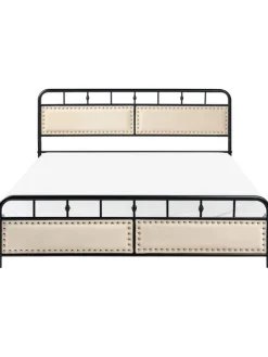 Doppelbett BREUILLET in Schwarz/Beige - (W) 165 x (H) 95 x (L) 207 cm