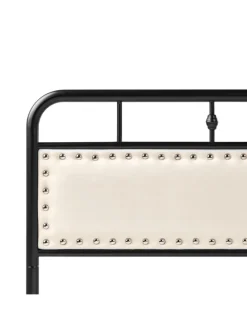 Doppelbett BREUILLET in Schwarz/Beige - (W) 165 x (H) 95 x (L) 207 cm