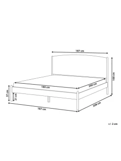 Doppelbett CLAIRAC in Braun - (W) 187 x (H) 100 x (L) 208 cm