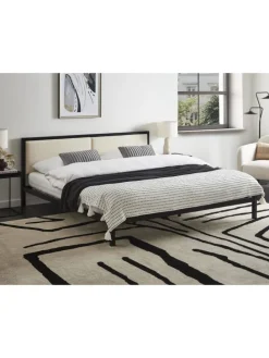 Doppelbett CLAMART in Schwarz/Beige - (W) 187 x (H) 85 x (L) 210 cm