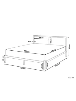 Doppelbett CLAMART in Schwarz/Beige - (W) 187 x (H) 85 x (L) 210 cm