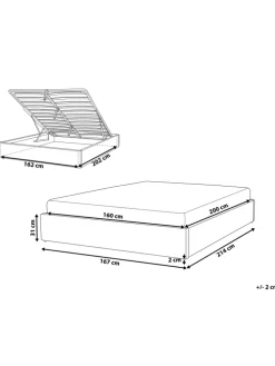 Doppelbett DINAN in Weiß - (W) 167 x (H) 31 x (L) 214 cm
