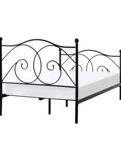 Doppelbett DINARD in Schwarz - (W) 127 x (H) 118 x (L) 208 cm