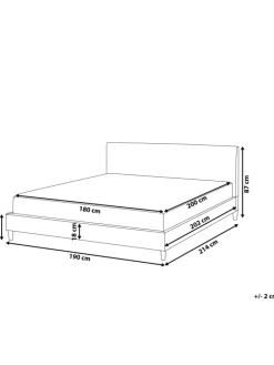 Doppelbett FITOU in Gelb/Braun - (W) 190 x (H) 87 x (L) 214 cm