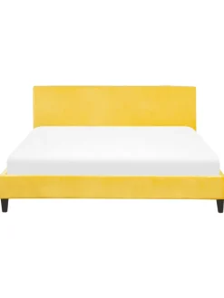 Doppelbett FITOU in Gelb/Braun - (W) 190 x (H) 87 x (L) 214 cm