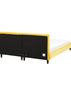 Doppelbett FITOU in Gelb/Braun - (W) 190 x (H) 87 x (L) 214 cm