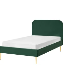 Doppelbett FLAYAT in Grün/Gold - (W) 133 x (H) 109 x (L) 215 cm