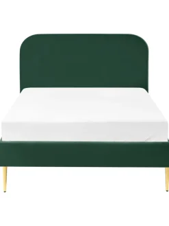 Doppelbett FLAYAT in Grün/Gold - (W) 133 x (H) 109 x (L) 215 cm