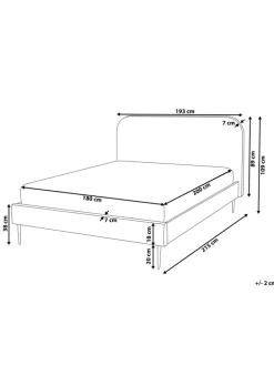 Doppelbett FLAYAT in Orange/Schwarz - (W) 193 x (H) 109 x (L) 215 cm