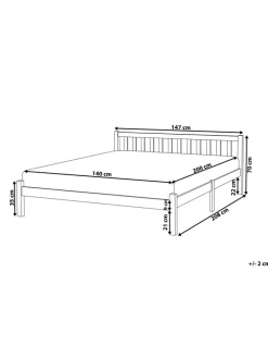 Doppelbett FLORAC in Blau - (W) 147 x (H) 70 x (L) 208 cm