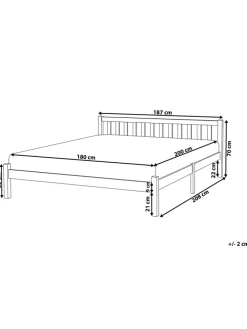 Doppelbett FLORAC in Braun - (W) 187 x (H) 70 x (L) 208 cm
