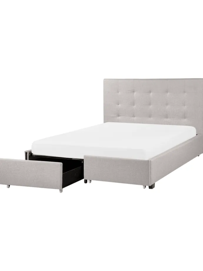 Doppelbett LA ROCHELLE in Grau/Schwarz - (W) 153 x (H) 109 x (L) 213 cm