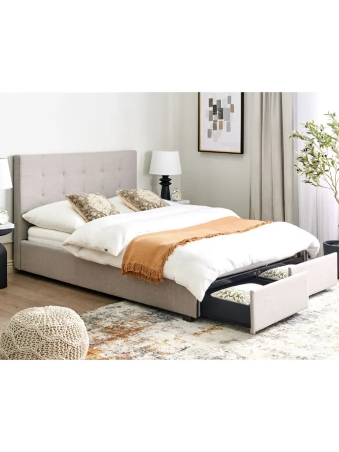 Doppelbett LA ROCHELLE in Grau/Schwarz - (W) 153 x (H) 109 x (L) 213 cm