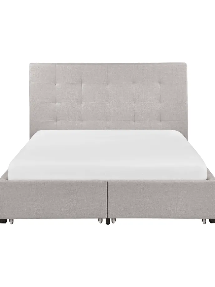 Doppelbett LA ROCHELLE in Grau/Schwarz - (W) 153 x (H) 109 x (L) 213 cm