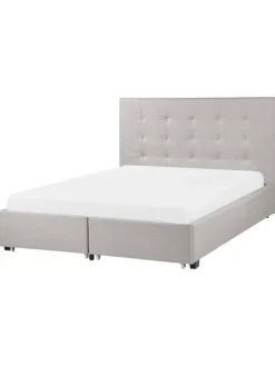 Doppelbett LA ROCHELLE in Grau/Schwarz - (W) 153 x (H) 109 x (L) 213 cm