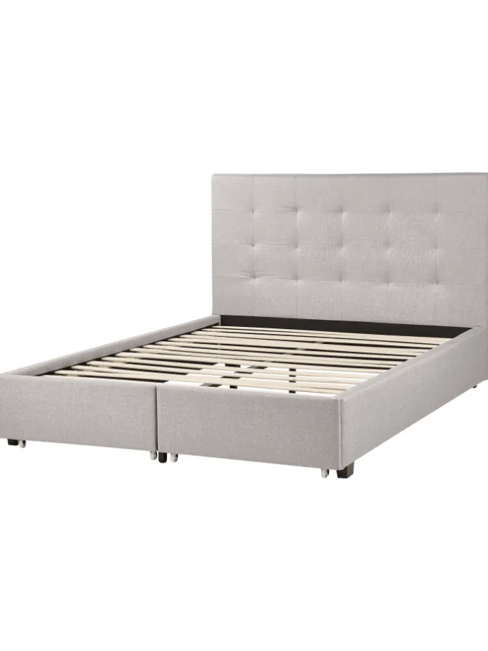 Doppelbett LA ROCHELLE in Grau/Schwarz - (W) 153 x (H) 109 x (L) 213 cm