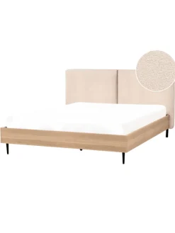 Doppelbett LIMANTON in Beige/Schwarz/Braun - (W) 181 x (H) 118 x (L) 215 cm