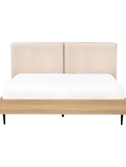 Doppelbett LIMANTON in Beige/Schwarz/Braun - (W) 181 x (H) 118 x (L) 215 cm