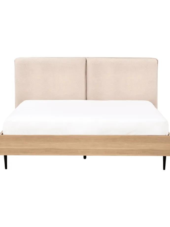 Doppelbett LIMANTON in Beige/Schwarz/Braun - (W) 181 x (H) 118 x (L) 215 cm