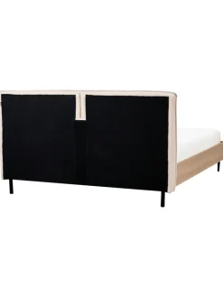 Doppelbett LIMANTON in Beige/Schwarz/Braun - (W) 181 x (H) 118 x (L) 215 cm
