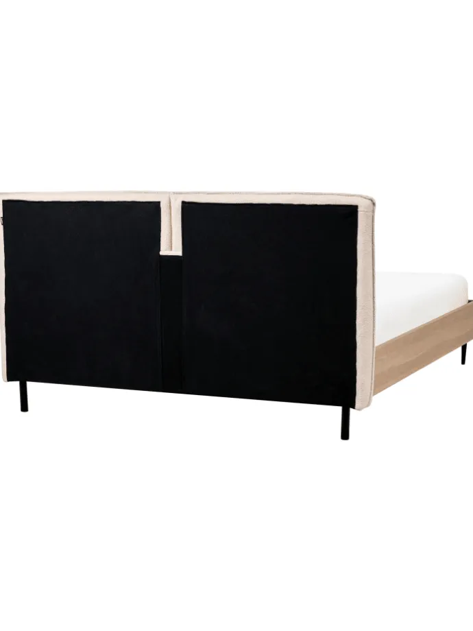 Doppelbett LIMANTON in Beige/Schwarz/Braun - (W) 181 x (H) 118 x (L) 215 cm