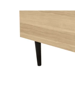 Doppelbett LIMANTON in Beige/Schwarz/Braun - (W) 181 x (H) 118 x (L) 215 cm